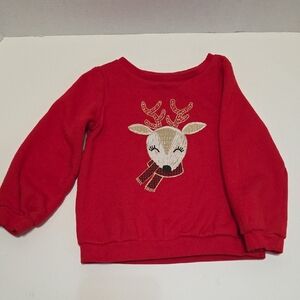 Carter's Festive Red Kids Sweatshirt with Reindeer